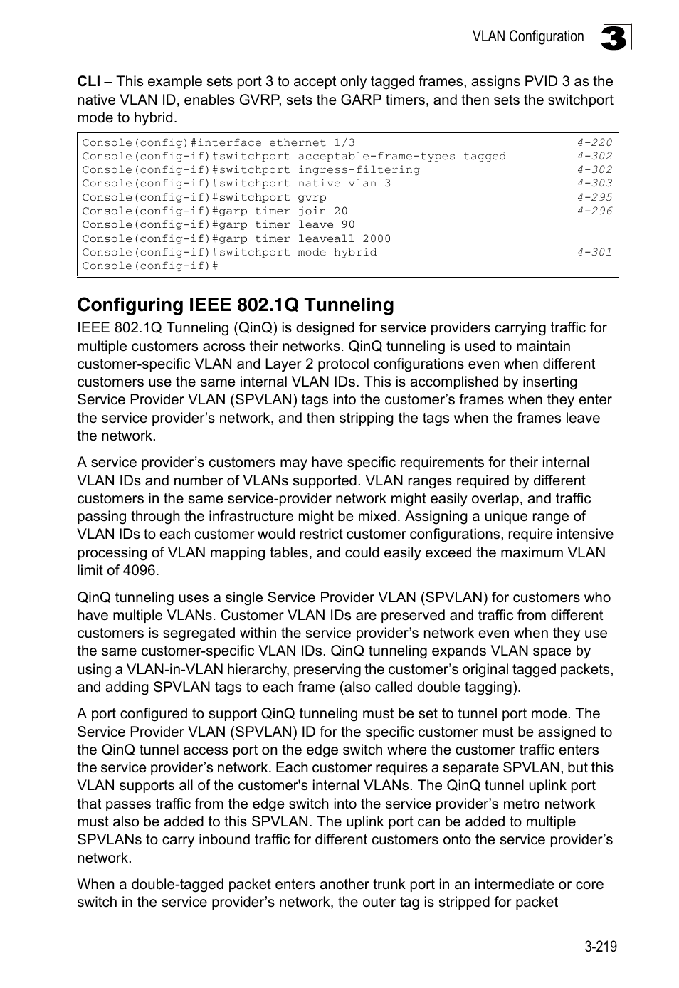 Configuring ieee 802.1q tunneling | LevelOne FGL-2870 User Manual | Page 273 / 800