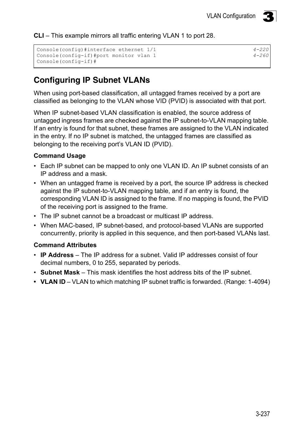 Configuring ip subnet vlans | LevelOne FGL-2870 User Manual | Page 291 / 800