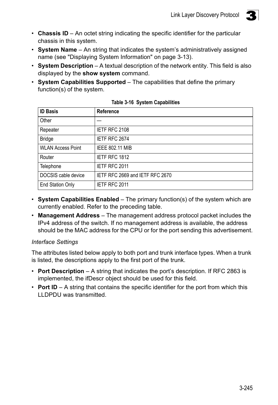 Table 3-16, System capabilities | LevelOne FGL-2870 User Manual | Page 299 / 800