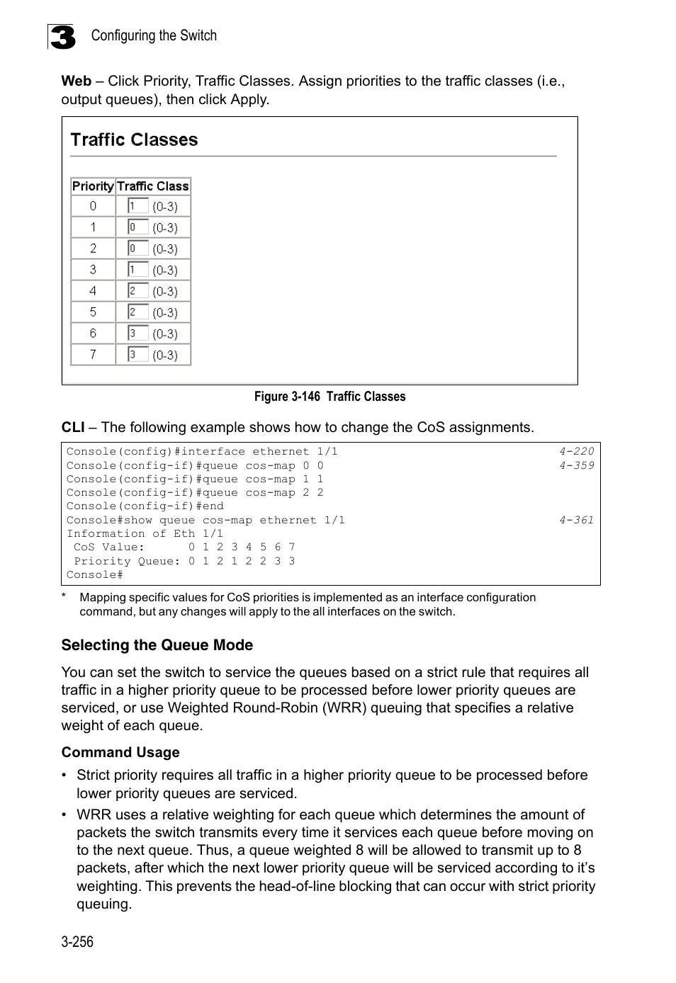 Selecting the queue mode, Figure 3-146, Traffic classes | LevelOne FGL-2870 User Manual | Page 310 / 800