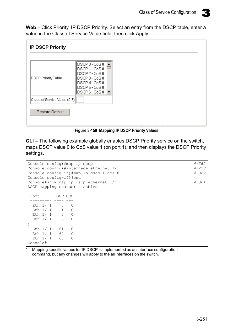 Figure 3-150, Mapping ip dscp priority values | LevelOne FGL-2870 User Manual | Page 315 / 800