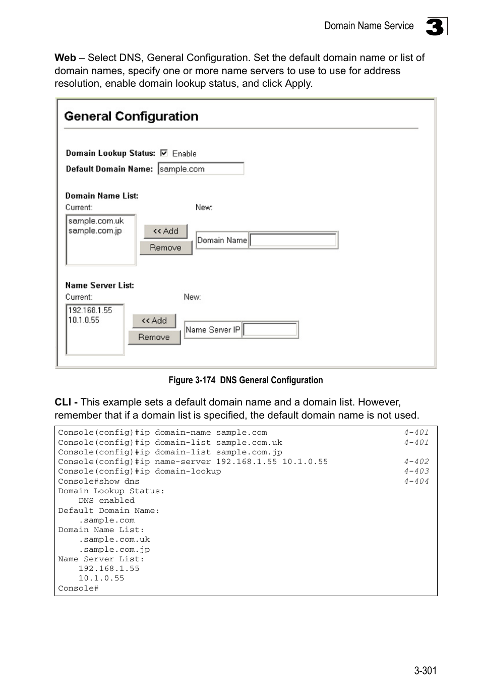 Figure 3-174, Dns general configuration | LevelOne FGL-2870 User Manual | Page 355 / 800