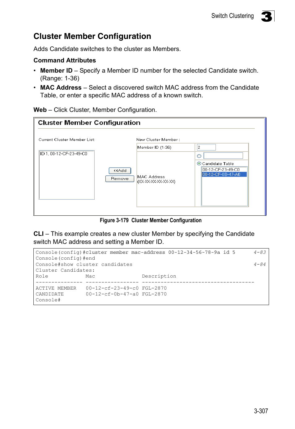 Cluster member configuration, Figure 3-179 | LevelOne FGL-2870 User Manual | Page 361 / 800