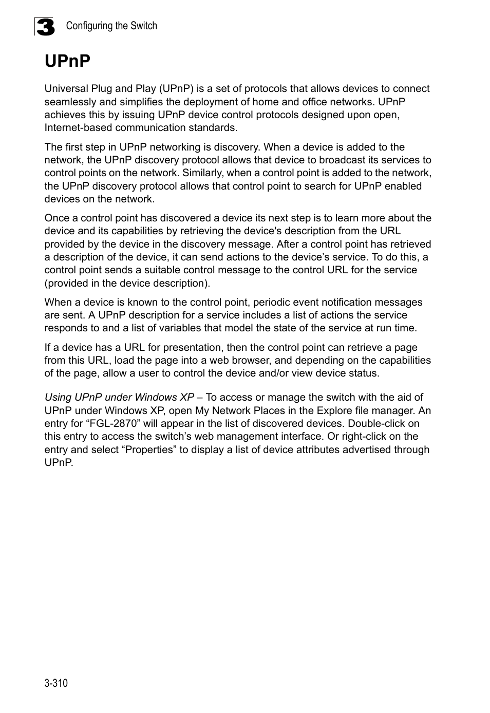Upnp, Upnp 3-310 | LevelOne FGL-2870 User Manual | Page 364 / 800