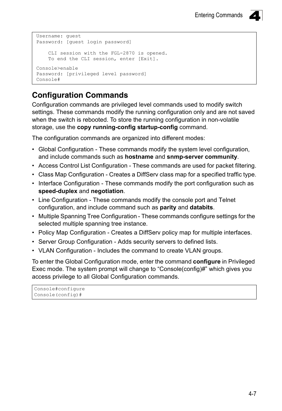 Configuration commands | LevelOne FGL-2870 User Manual | Page 373 / 800