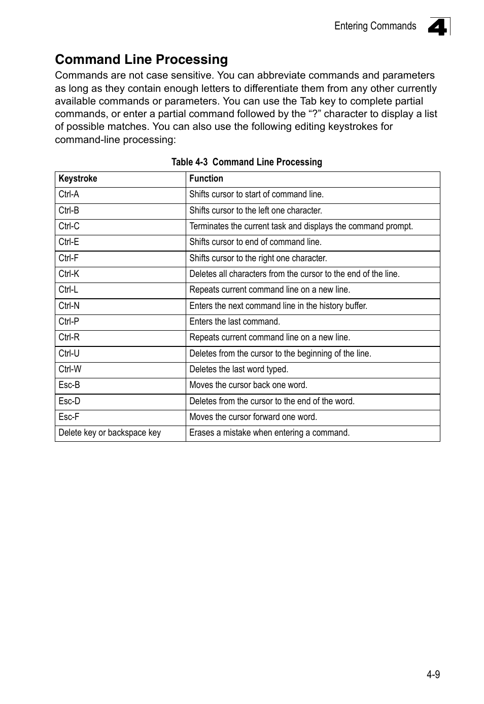 Command line processing, Table 4-3 | LevelOne FGL-2870 User Manual | Page 375 / 800