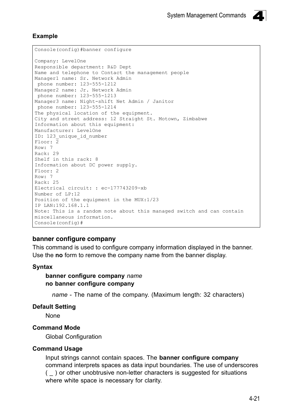 Banner configure company | LevelOne FGL-2870 User Manual | Page 387 / 800