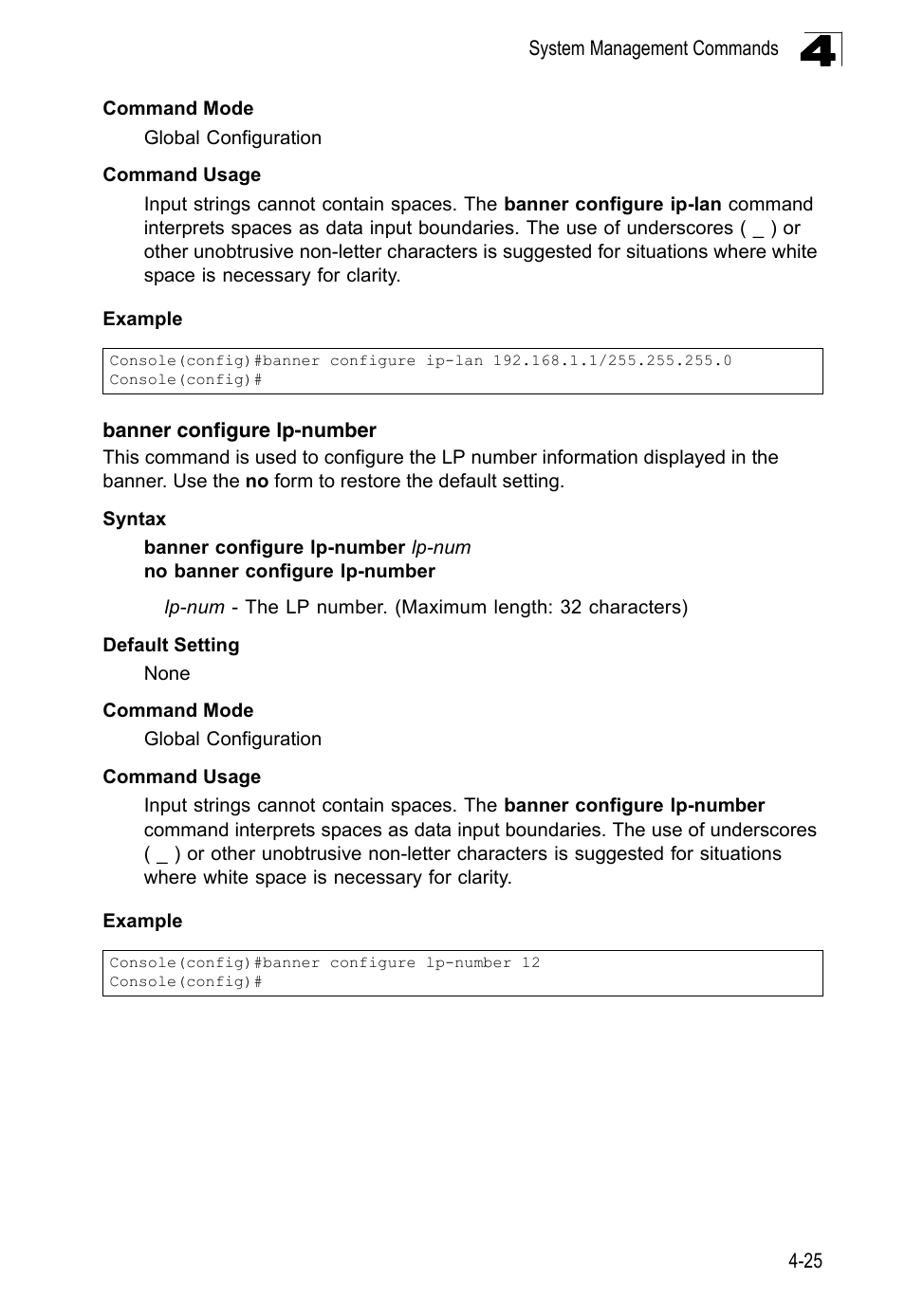 Banner configure lp-number | LevelOne FGL-2870 User Manual | Page 391 / 800
