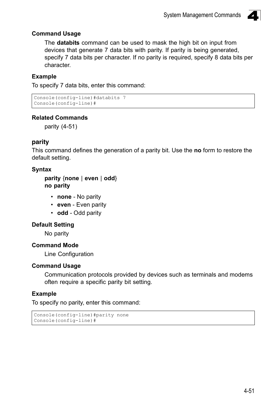 Parity 4-51 | LevelOne FGL-2870 User Manual | Page 417 / 800