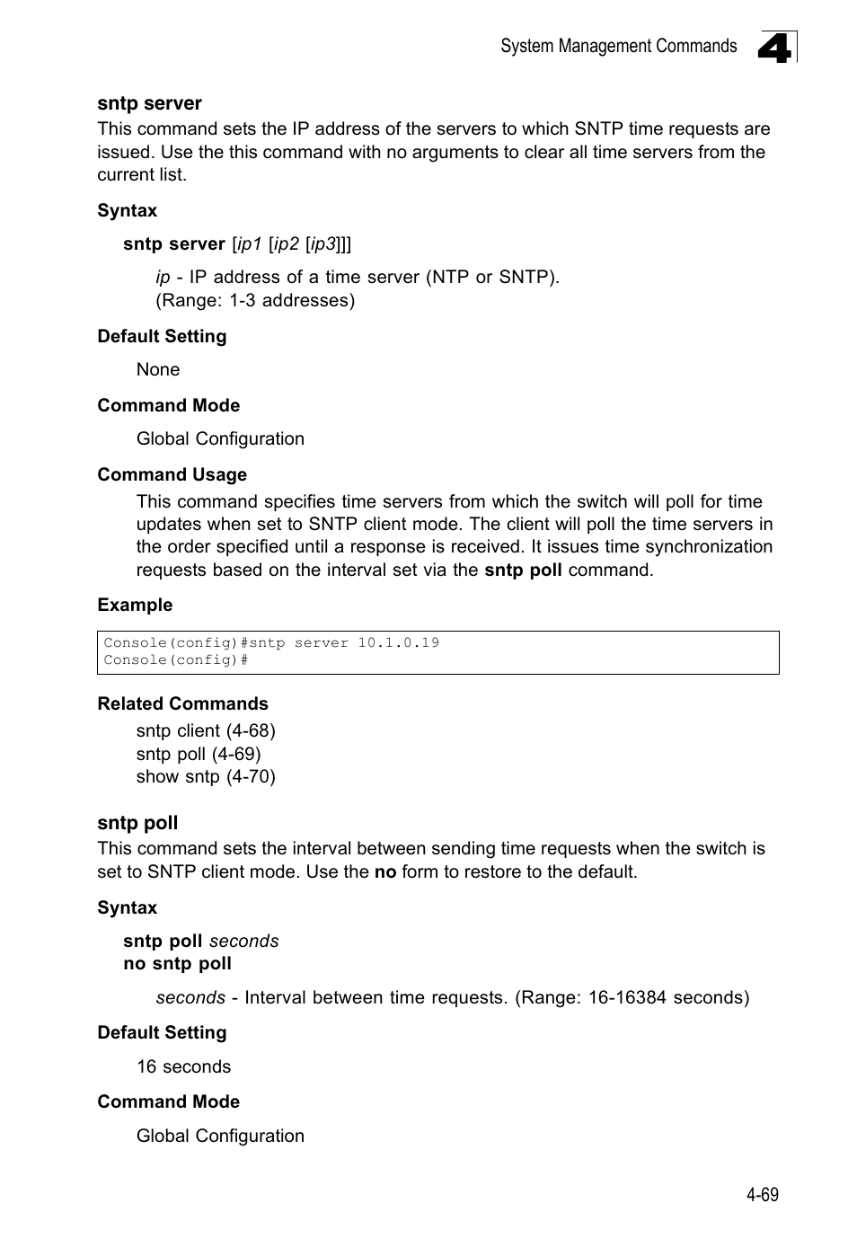 Sntp server, Sntp poll | LevelOne FGL-2870 User Manual | Page 435 / 800