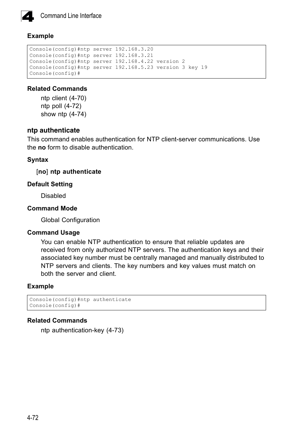 Ntp authenticate | LevelOne FGL-2870 User Manual | Page 438 / 800