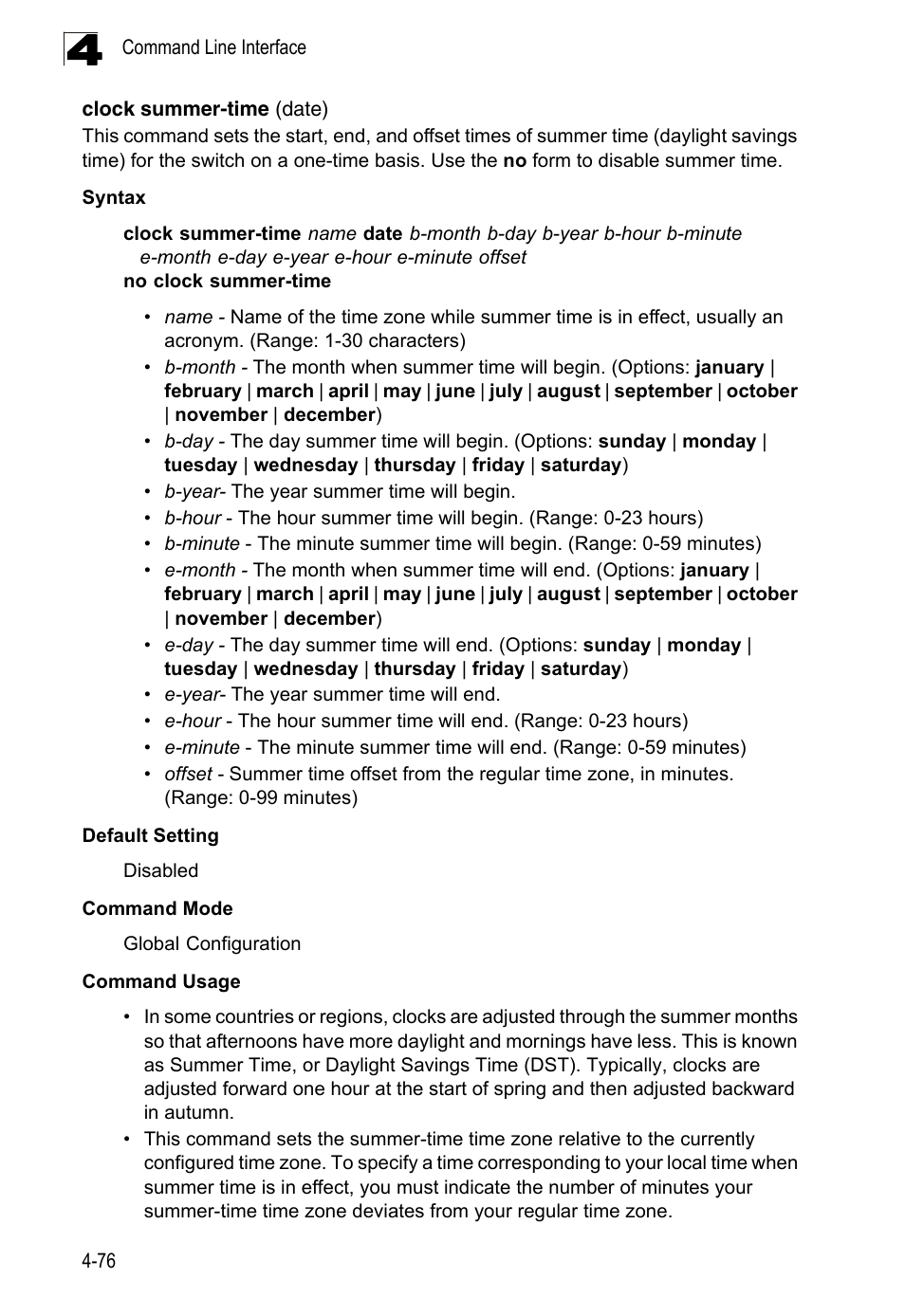 Clock summer-time (date) | LevelOne FGL-2870 User Manual | Page 442 / 800