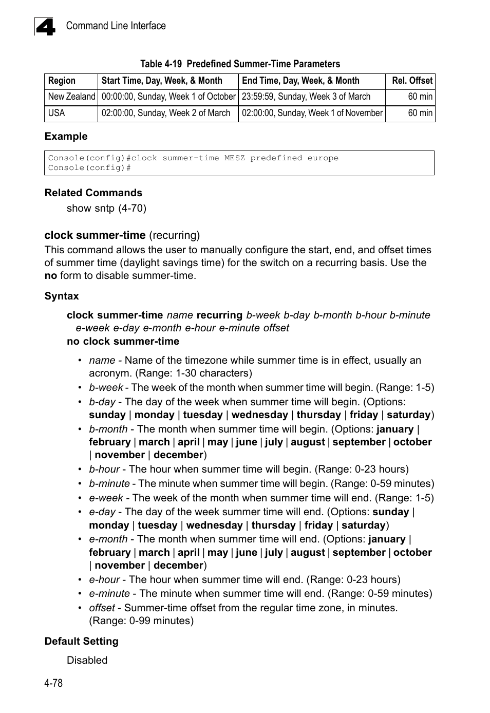 Clock summer-time (recurring) | LevelOne FGL-2870 User Manual | Page 444 / 800