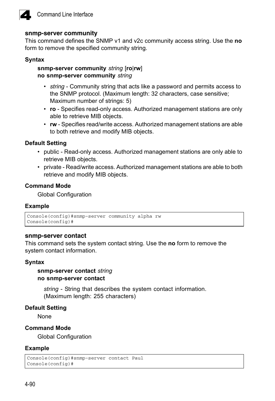 Snmp-server community, Snmp-server contact | LevelOne FGL-2870 User Manual | Page 456 / 800