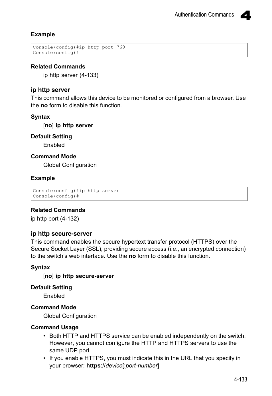 Ip http server, Ip http secure-server | LevelOne FGL-2870 User Manual | Page 499 / 800
