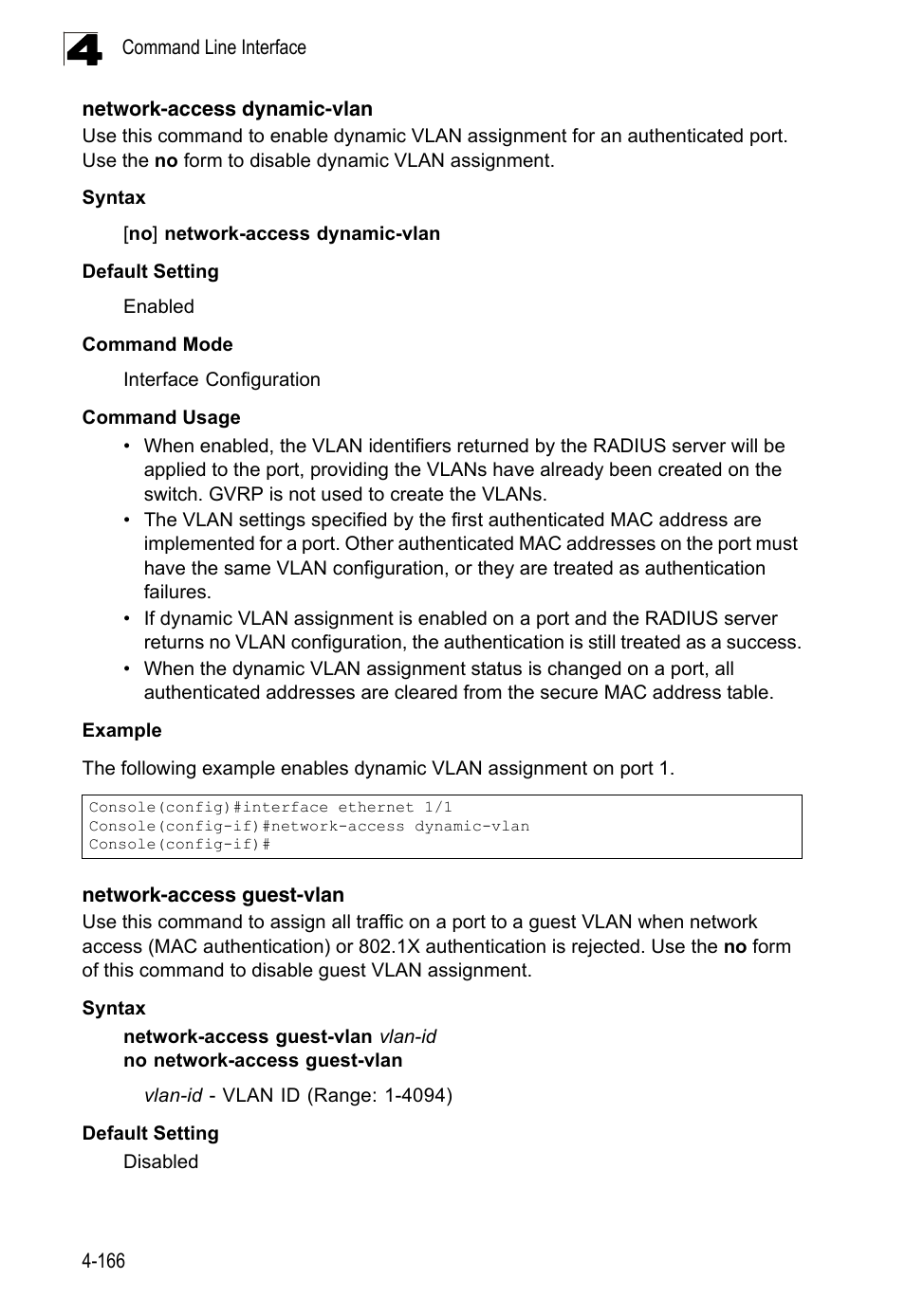 Network-access dynamic-vlan, Network-access guest-vlan | LevelOne FGL-2870 User Manual | Page 532 / 800