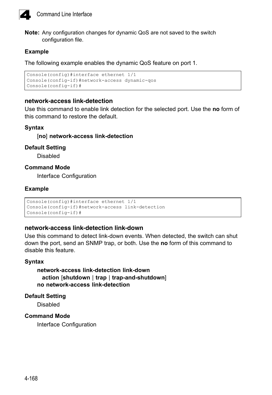 Network-access link-detection, Network-access link-detection link-down | LevelOne FGL-2870 User Manual | Page 534 / 800