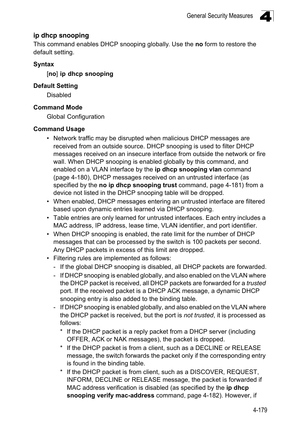 Ip dhcp snooping | LevelOne FGL-2870 User Manual | Page 545 / 800