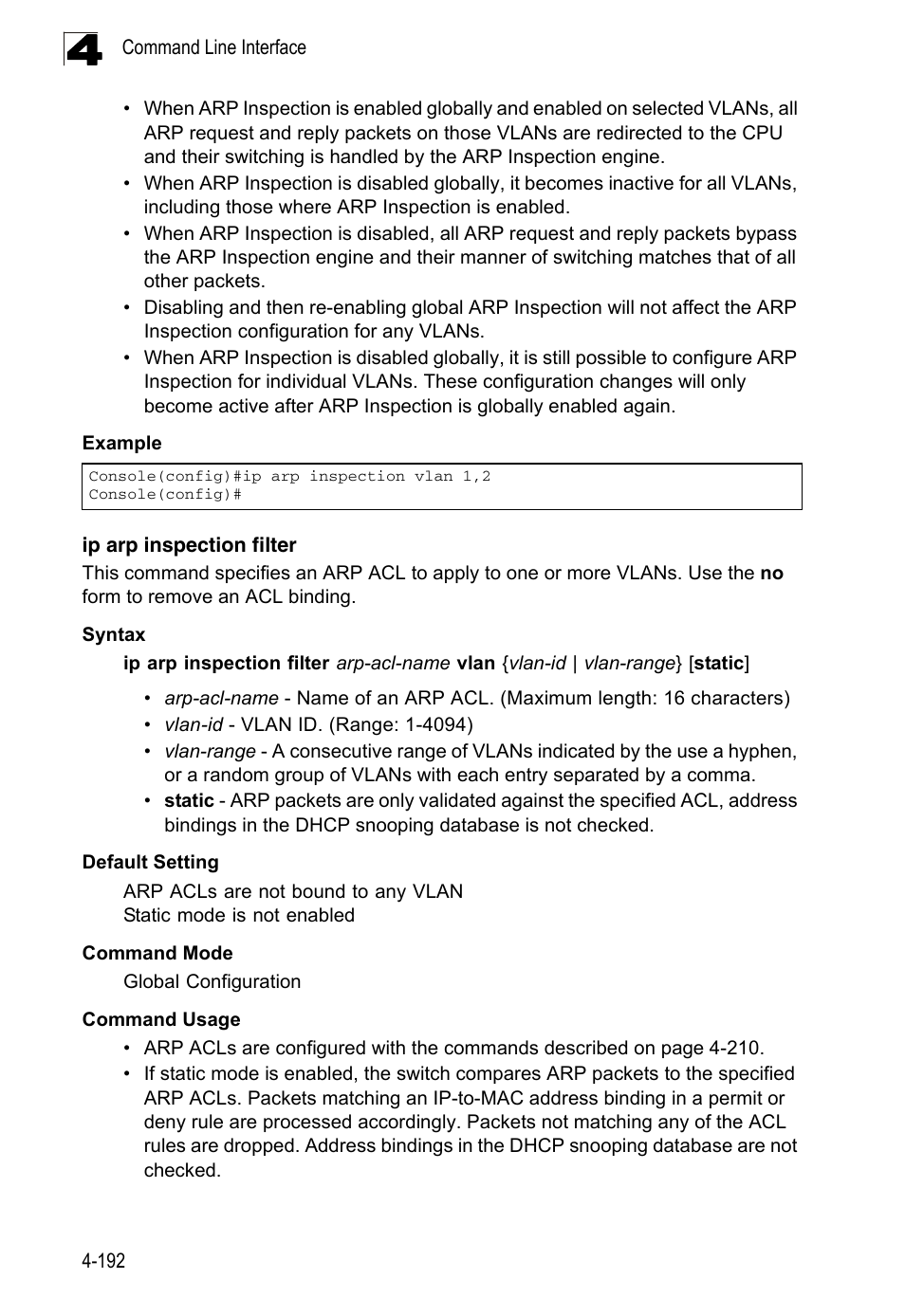 Ip arp inspection filter | LevelOne FGL-2870 User Manual | Page 558 / 800
