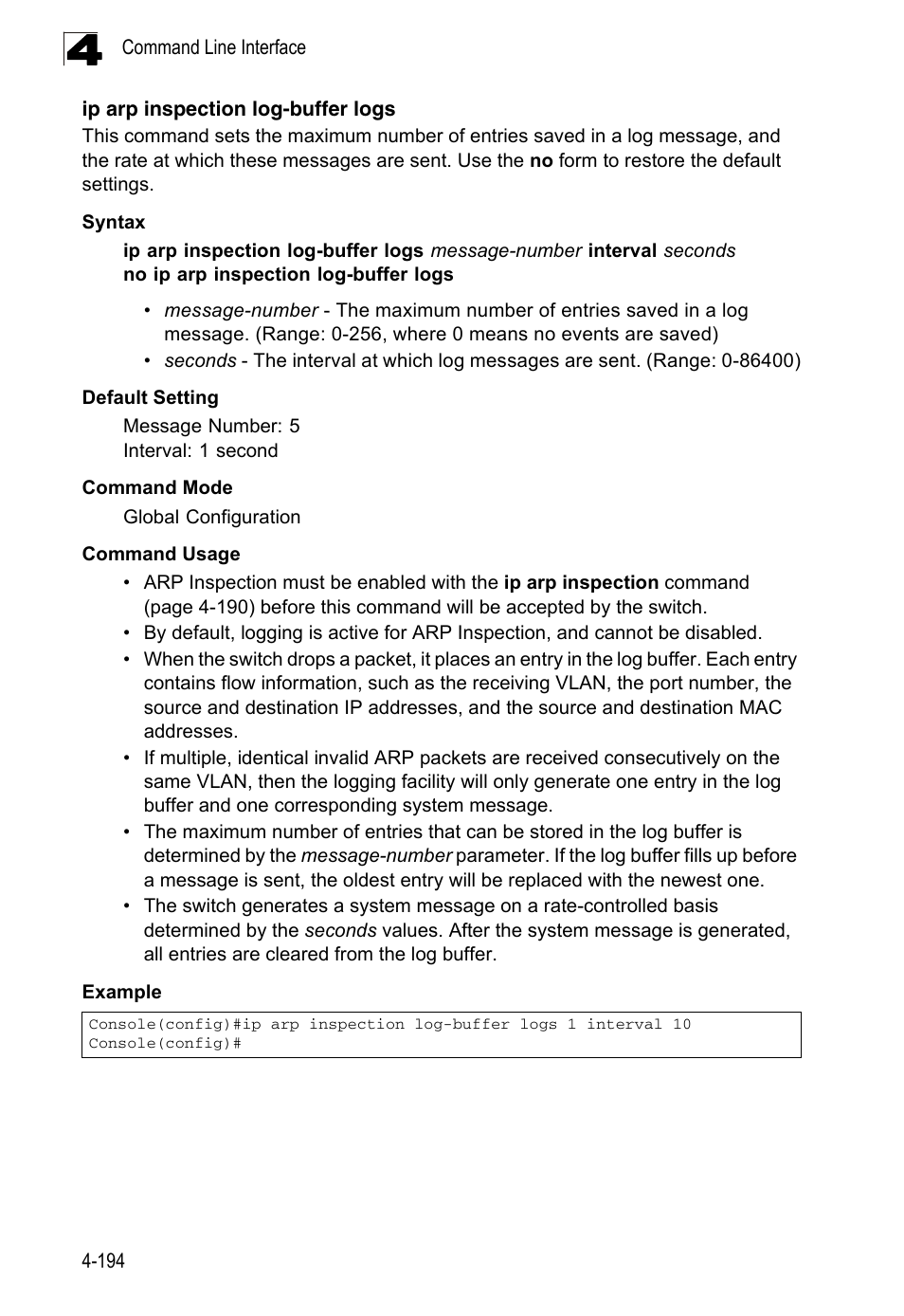 Ip arp inspection log-buffer logs | LevelOne FGL-2870 User Manual | Page 560 / 800