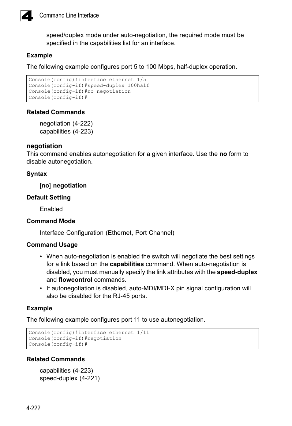 Negotiation, Negotiation 4-222 | LevelOne FGL-2870 User Manual | Page 588 / 800