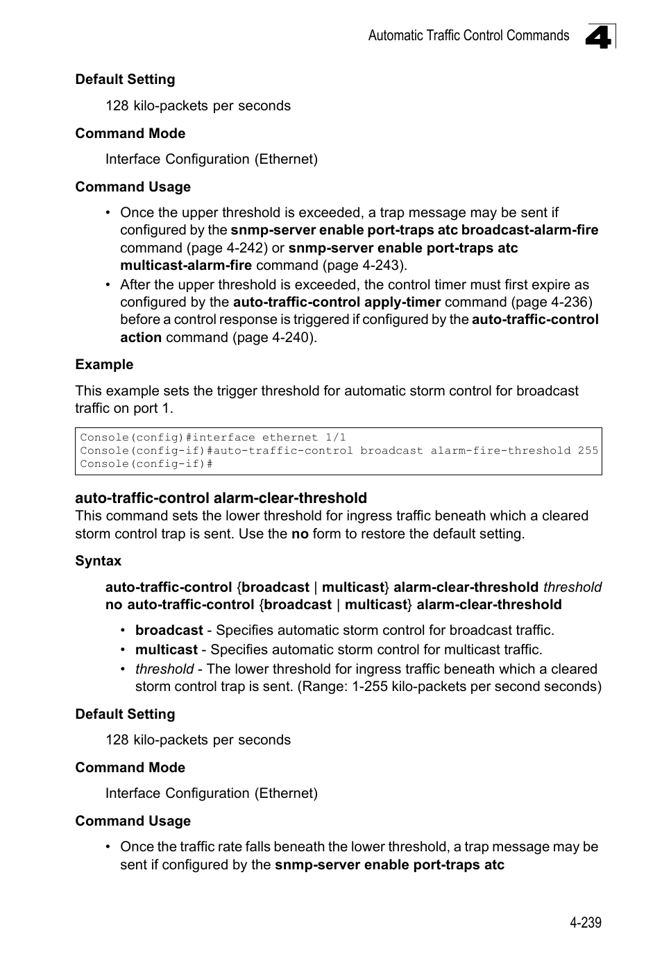 Auto-traffic-control alarm-clear-threshold | LevelOne FGL-2870 User Manual | Page 605 / 800