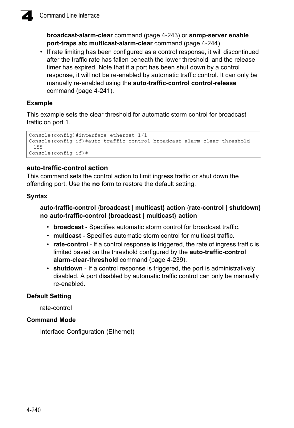 Auto-traffic-control action, Auto-traffic-control action c, He auto-traffic-control action c | LevelOne FGL-2870 User Manual | Page 606 / 800