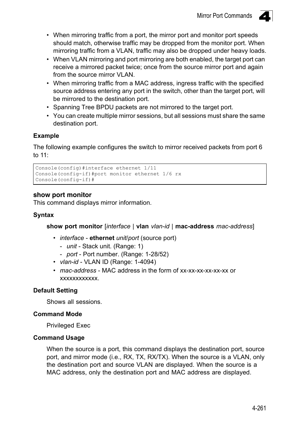 Show port monitor | LevelOne FGL-2870 User Manual | Page 627 / 800