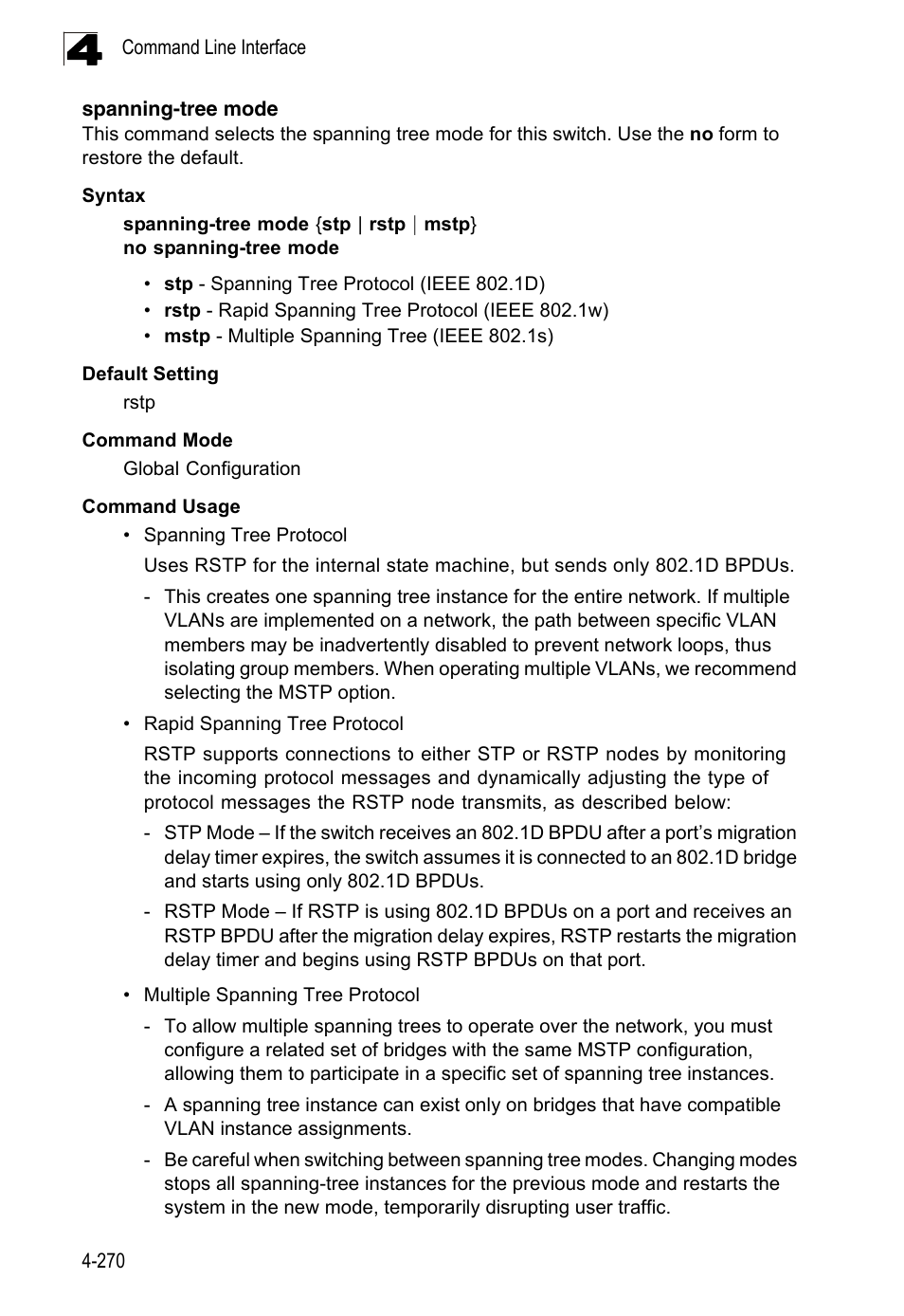 Spanning-tree mode | LevelOne FGL-2870 User Manual | Page 636 / 800