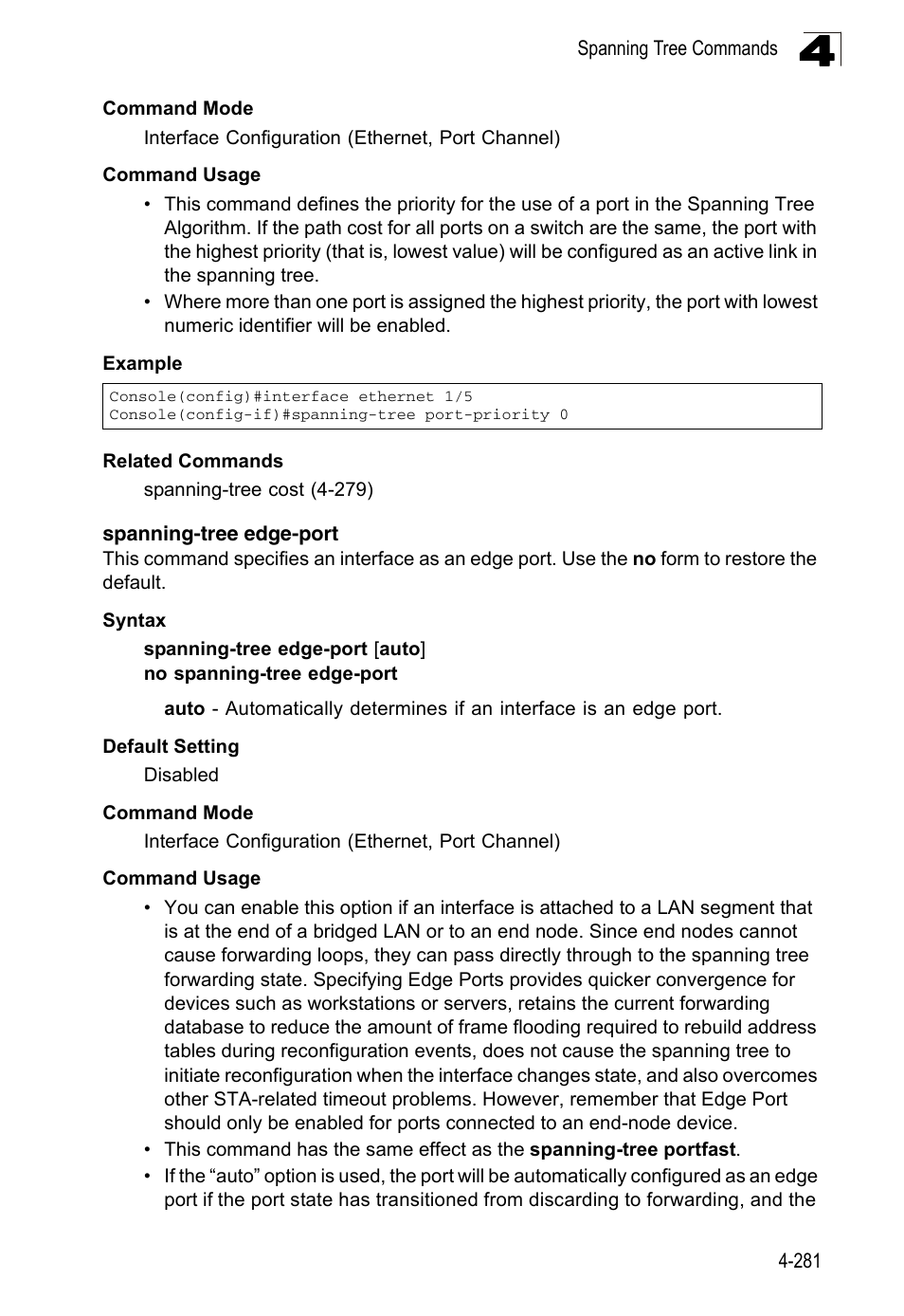 Spanning-tree edge-port | LevelOne FGL-2870 User Manual | Page 647 / 800