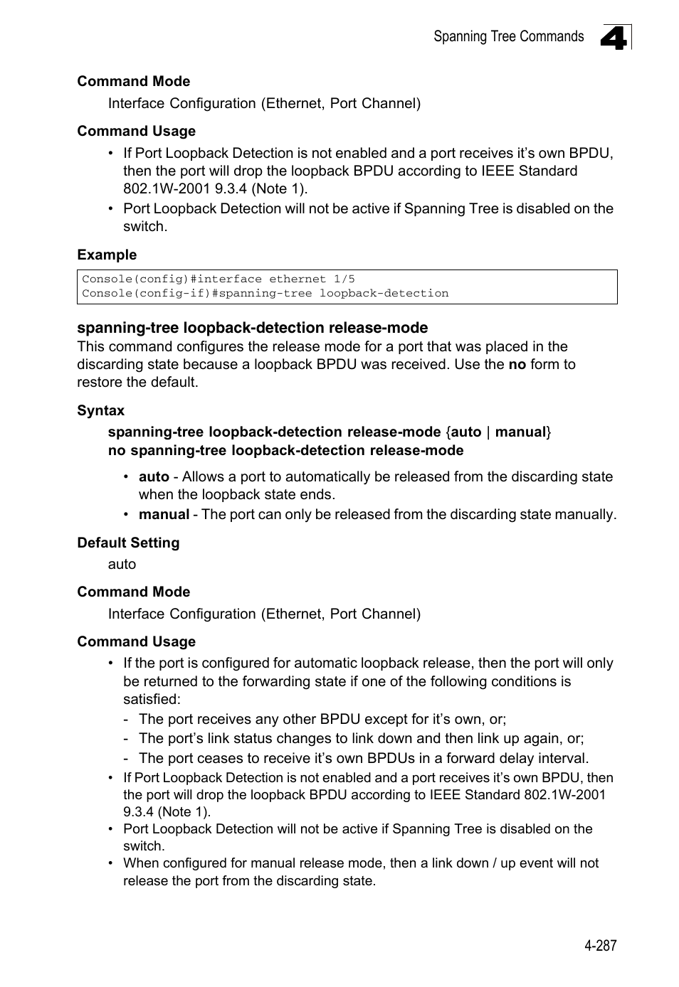 Spanning-tree loopback-detection release-mode | LevelOne FGL-2870 User Manual | Page 653 / 800