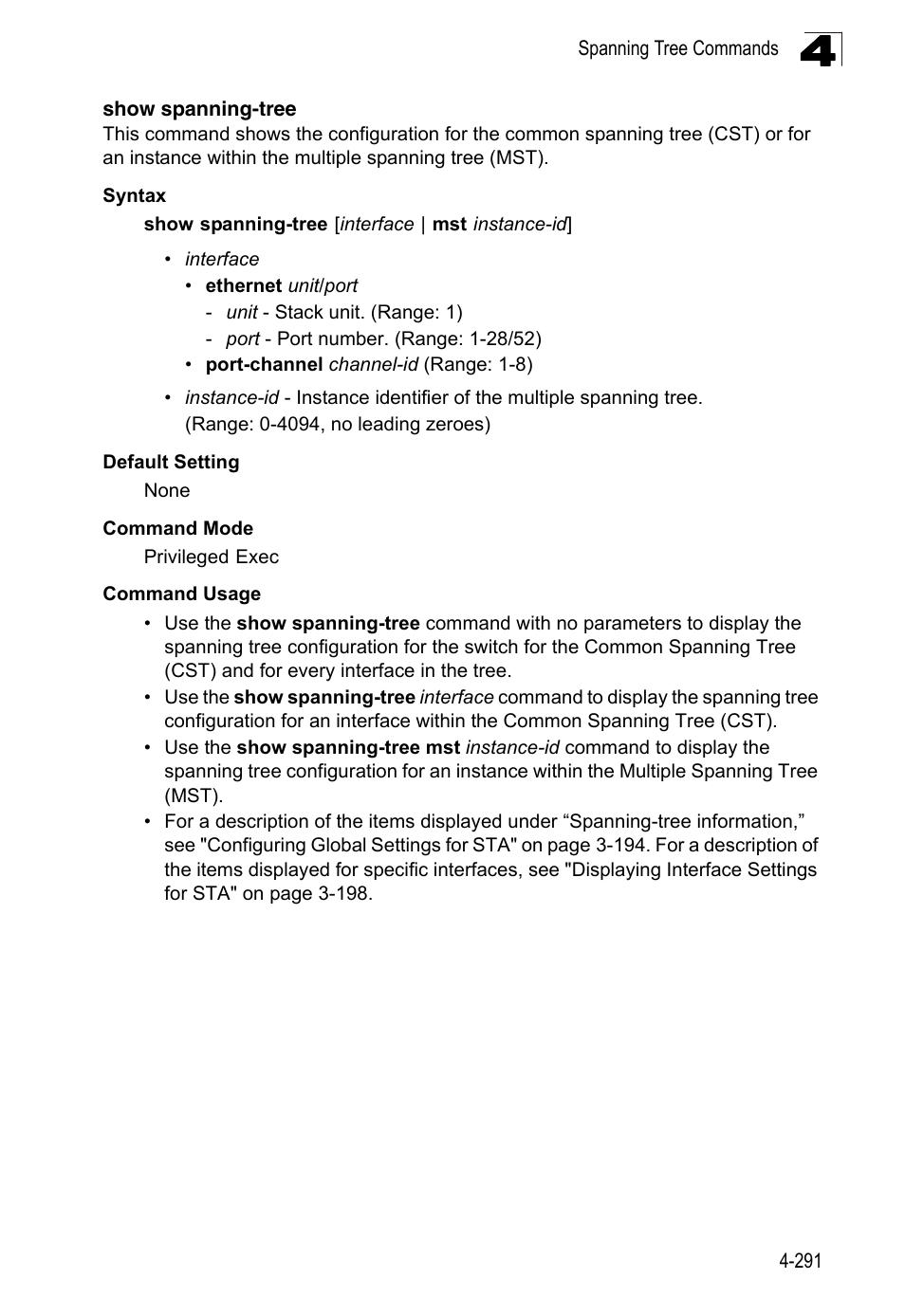 Show spanning-tree | LevelOne FGL-2870 User Manual | Page 657 / 800