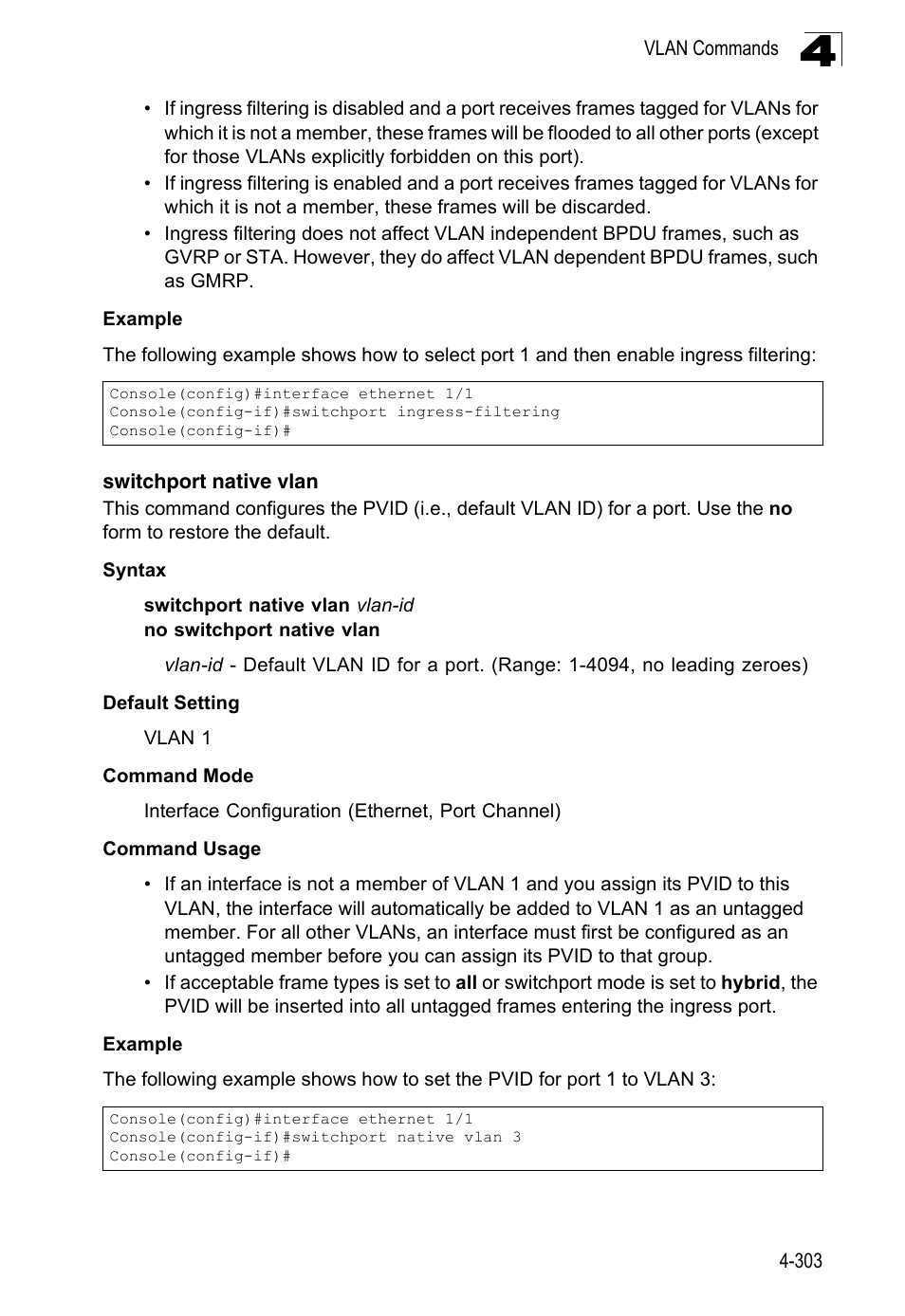 Switchport native vlan | LevelOne FGL-2870 User Manual | Page 669 / 800