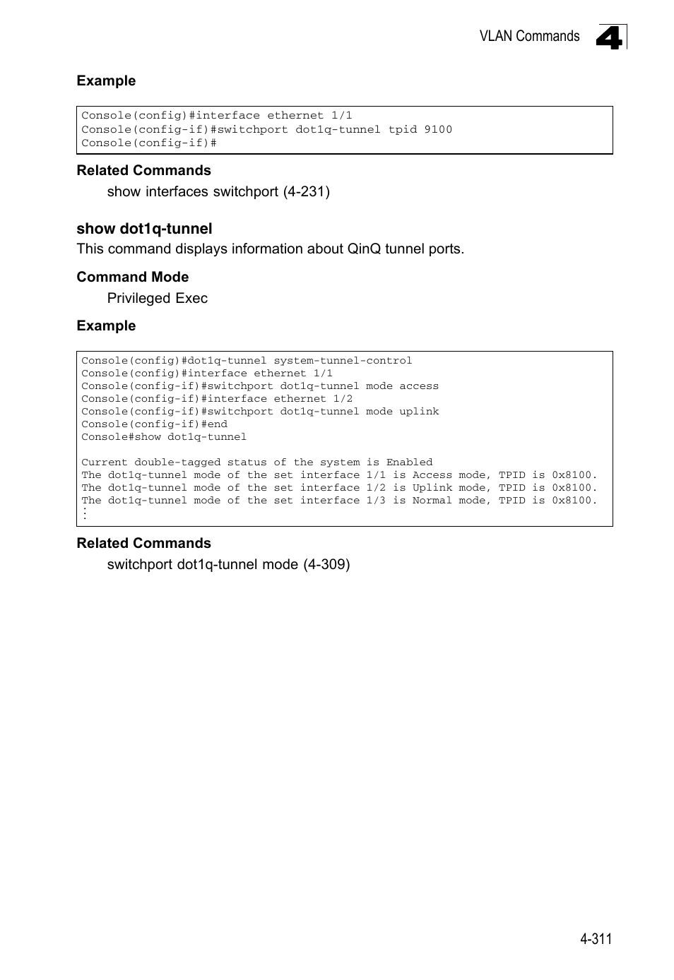 Show dot1q-tunnel | LevelOne FGL-2870 User Manual | Page 677 / 800