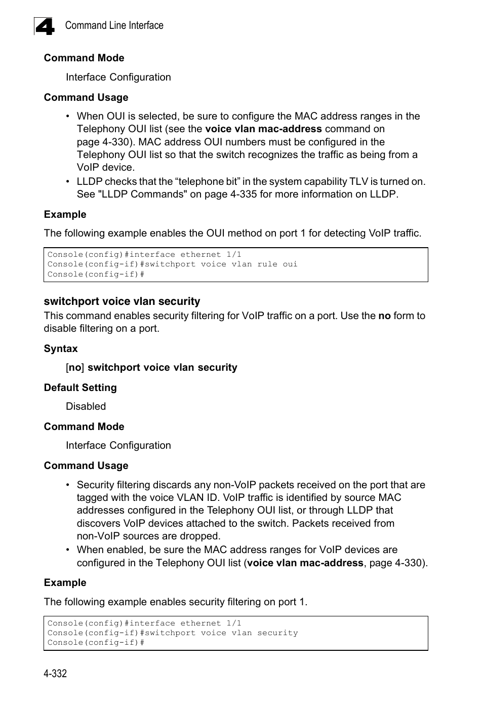 Switchport voice vlan security | LevelOne FGL-2870 User Manual | Page 698 / 800
