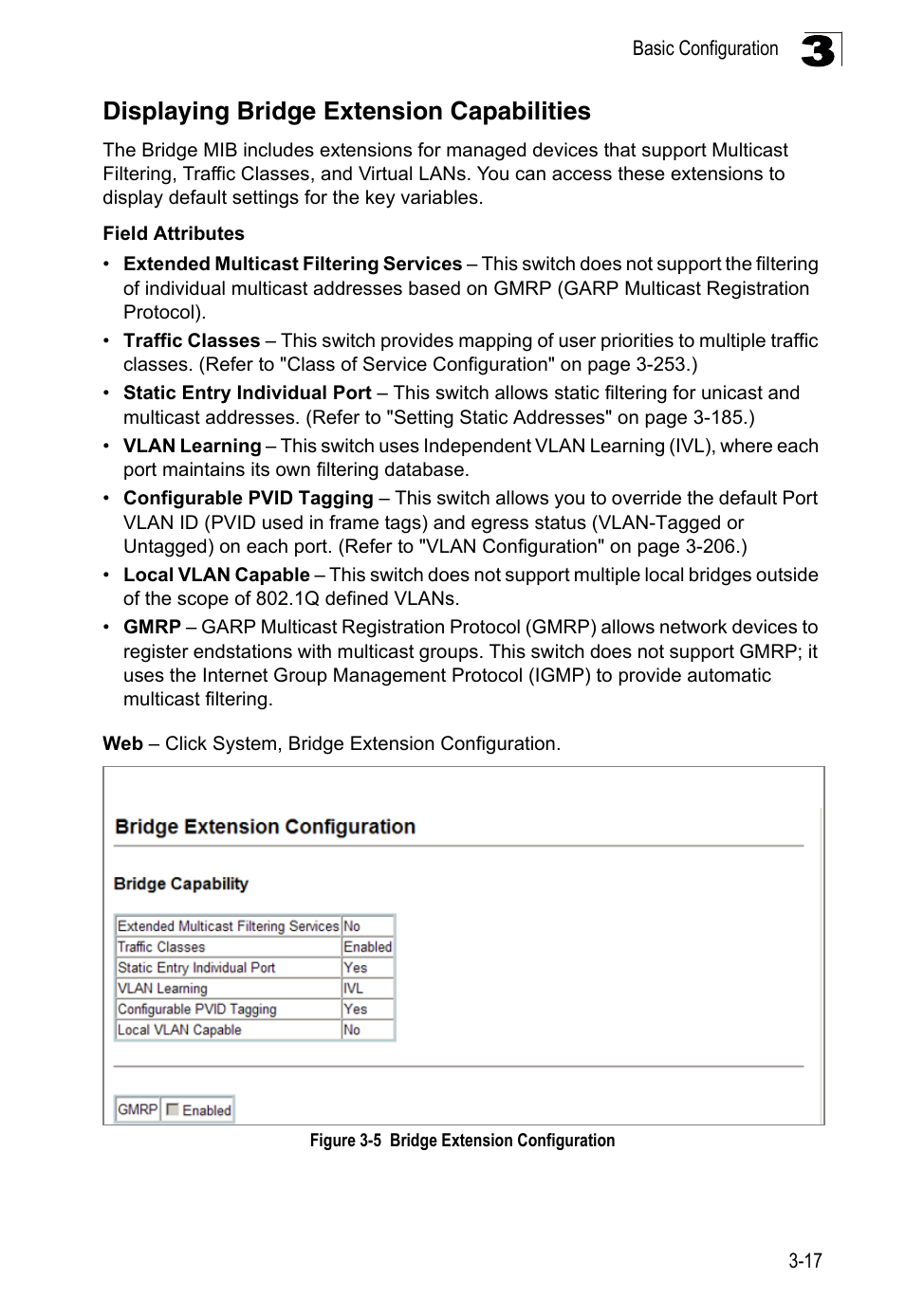 Displaying bridge extension capabilities, Figure 3-5, Bridge extension configuration | LevelOne FGL-2870 User Manual | Page 71 / 800