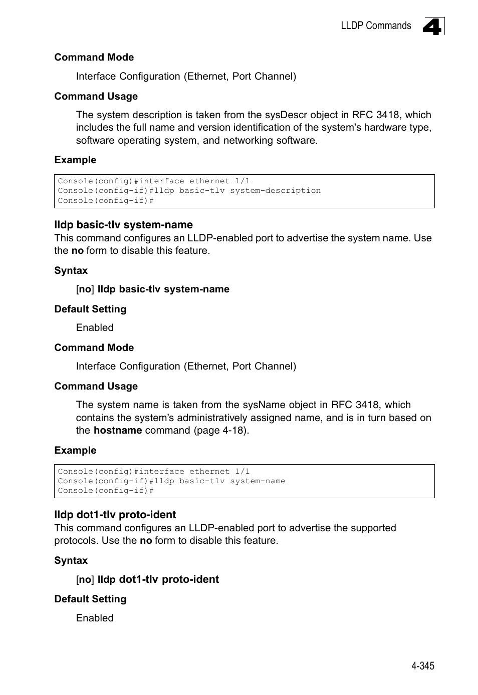Lldp basic-tlv system-name, Lldp dot1-tlv proto-ident | LevelOne FGL-2870 User Manual | Page 711 / 800