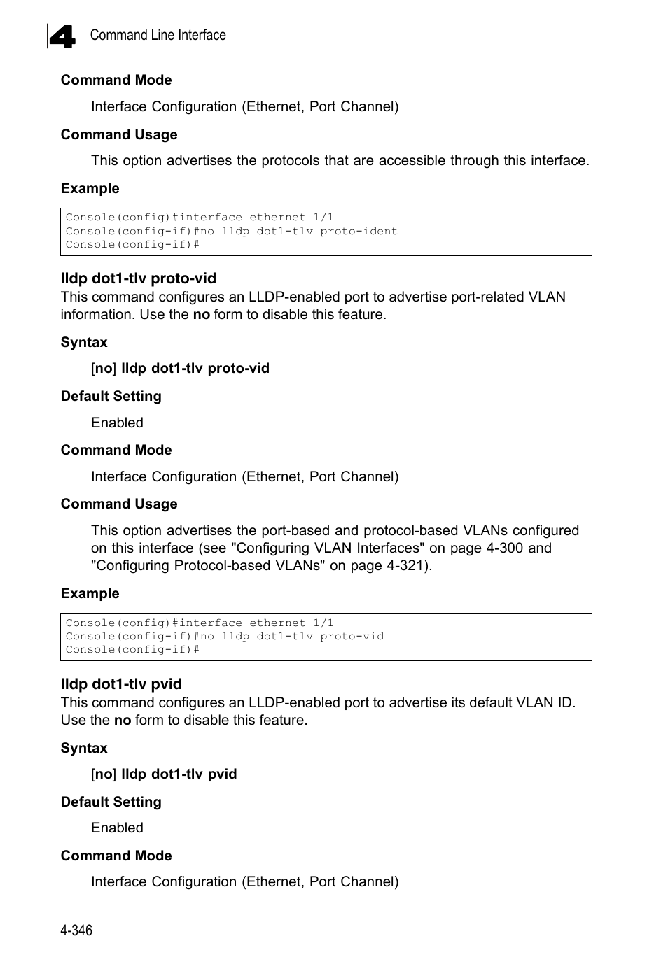 Lldp dot1-tlv proto-vid, Lldp dot1-tlv pvid | LevelOne FGL-2870 User Manual | Page 712 / 800
