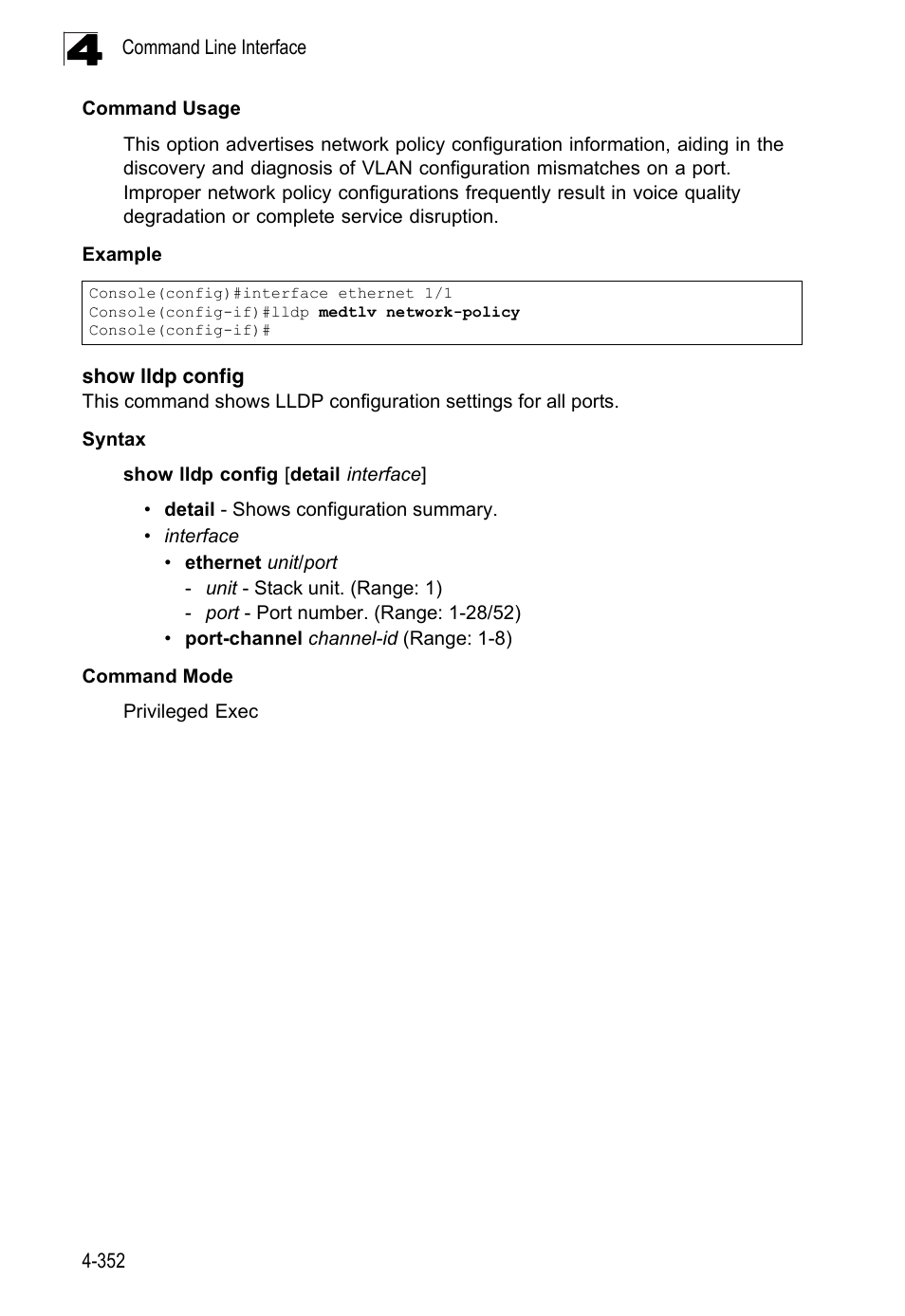 Show lldp config | LevelOne FGL-2870 User Manual | Page 718 / 800