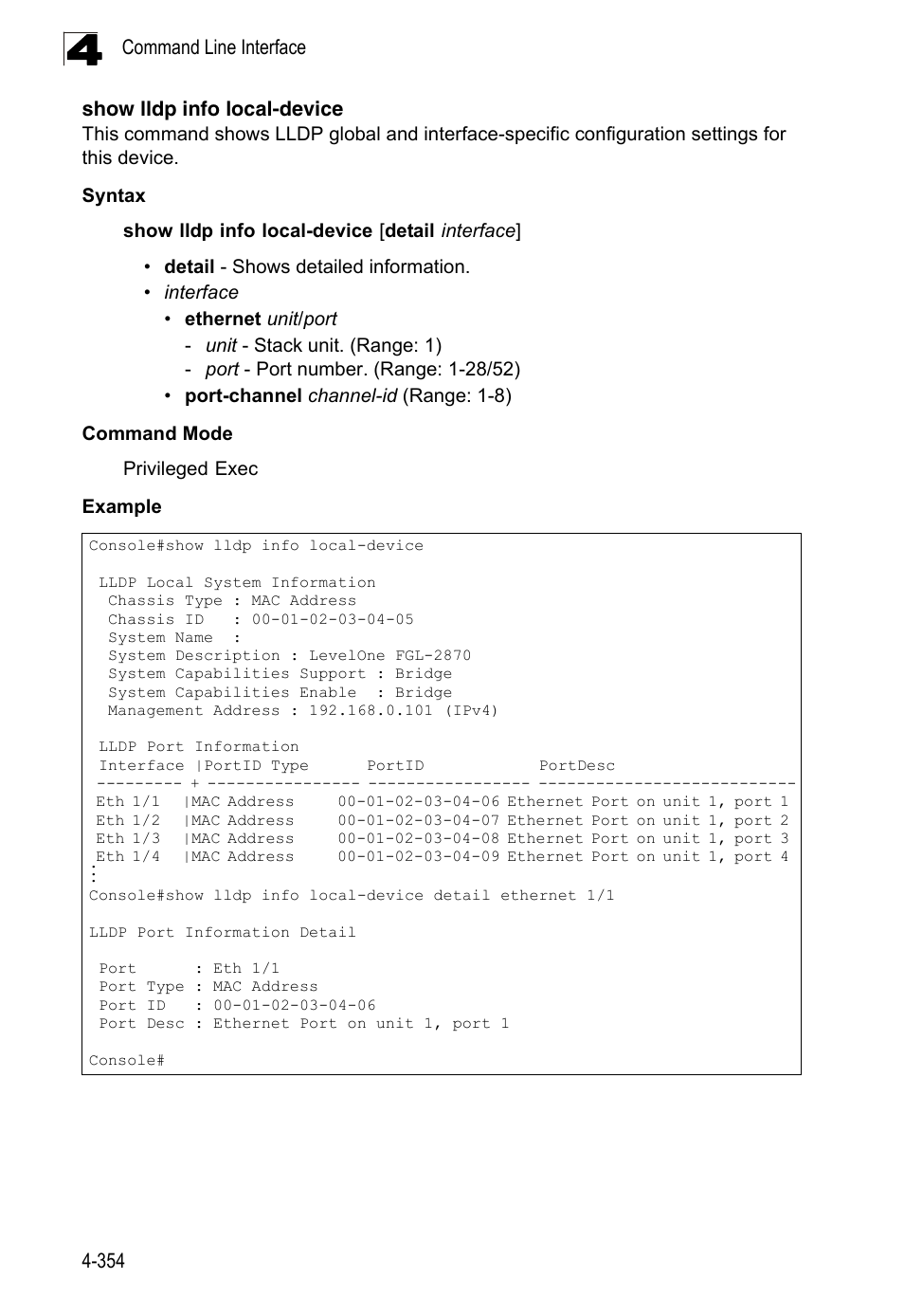 Show lldp info local-device | LevelOne FGL-2870 User Manual | Page 720 / 800