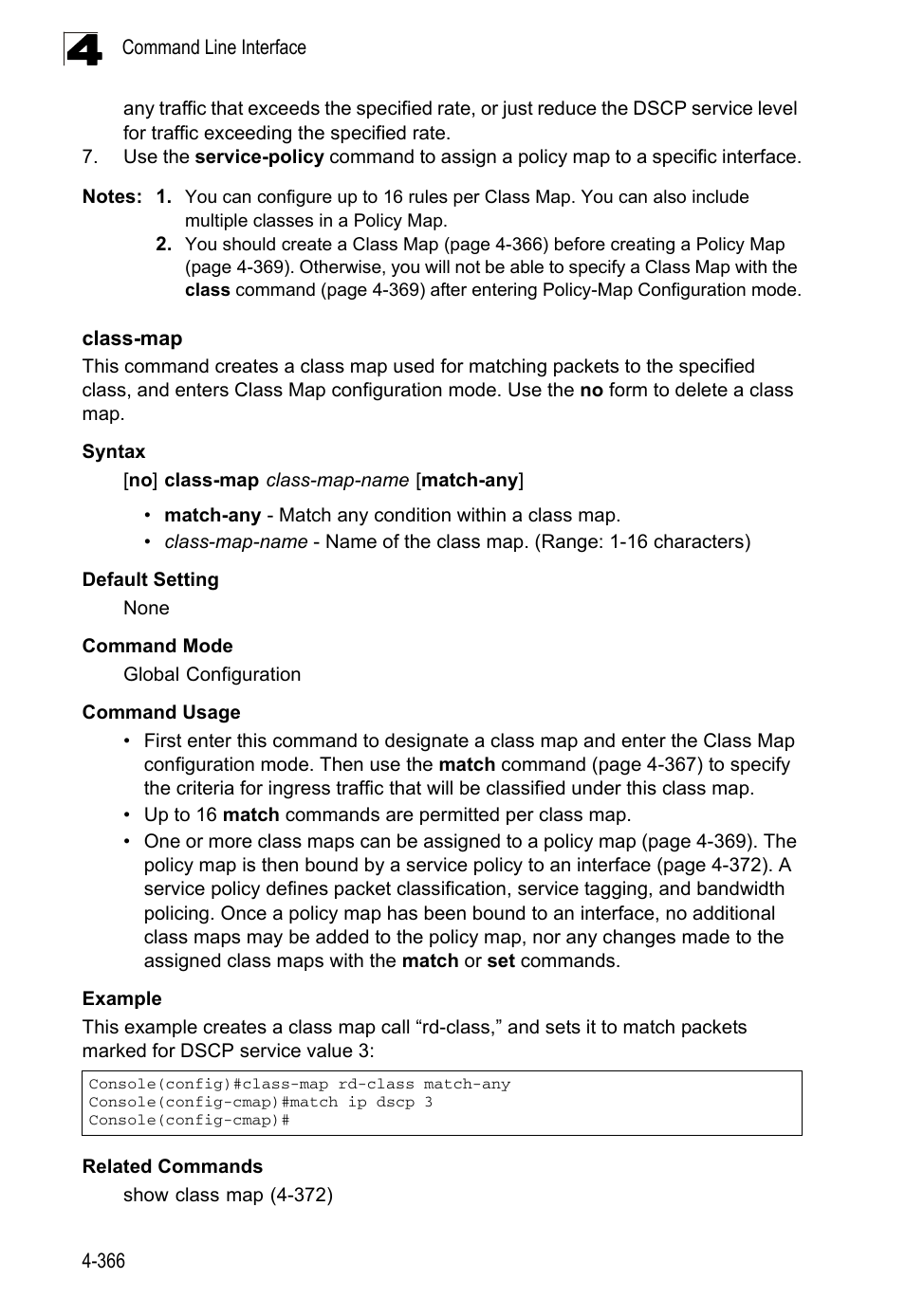 Class-map 4-366 | LevelOne FGL-2870 User Manual | Page 732 / 800