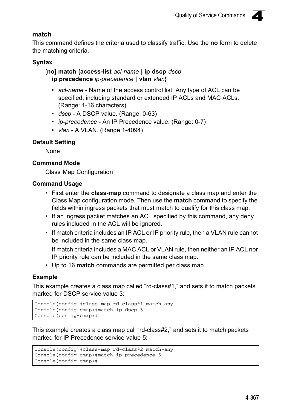 Match 4-367 | LevelOne FGL-2870 User Manual | Page 733 / 800