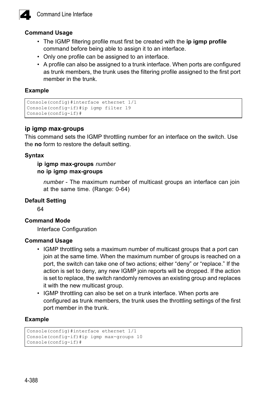 Ip igmp max-groups | LevelOne FGL-2870 User Manual | Page 754 / 800
