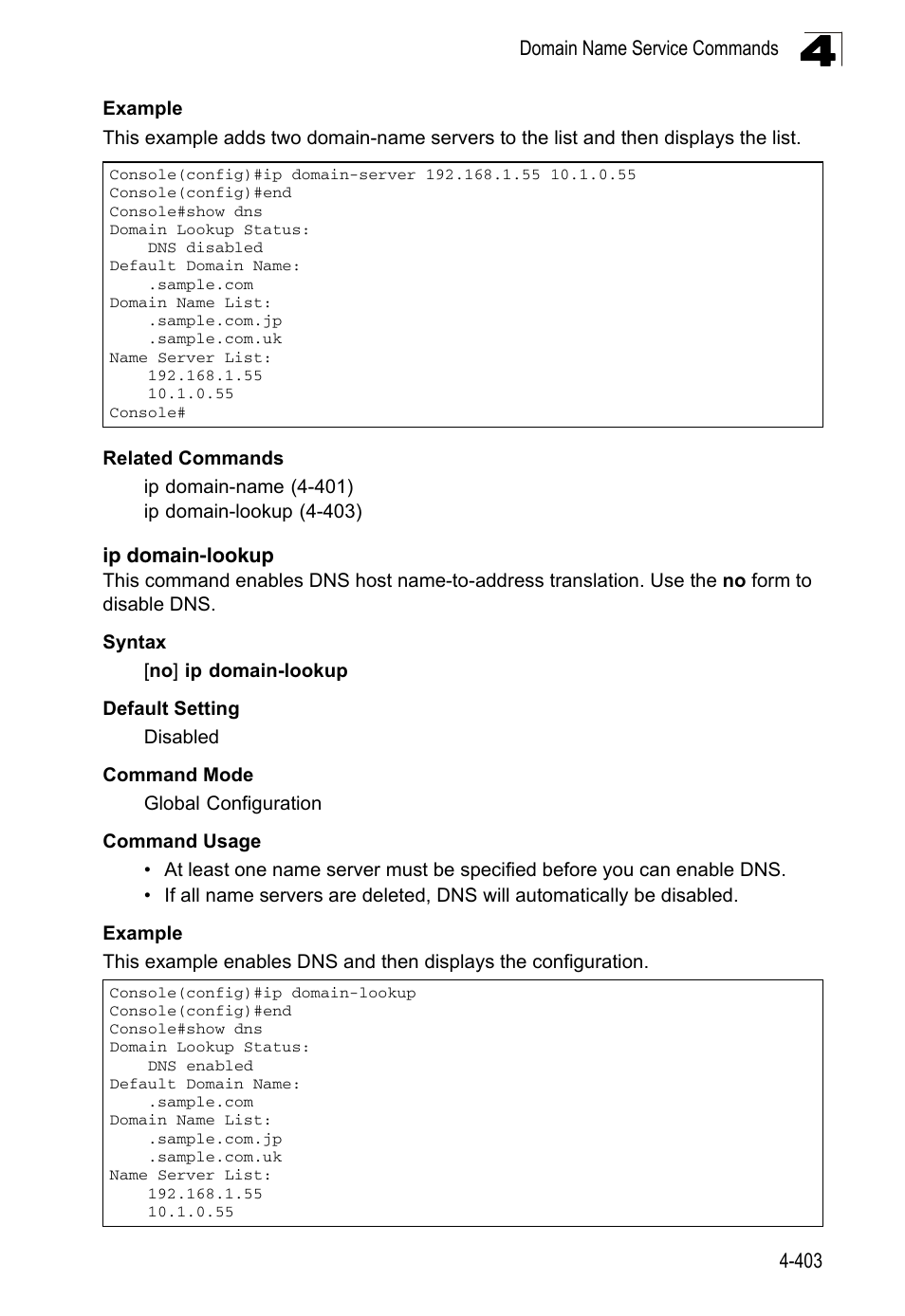 Ip domain-lookup, Ip domain-lookup co | LevelOne FGL-2870 User Manual | Page 769 / 800