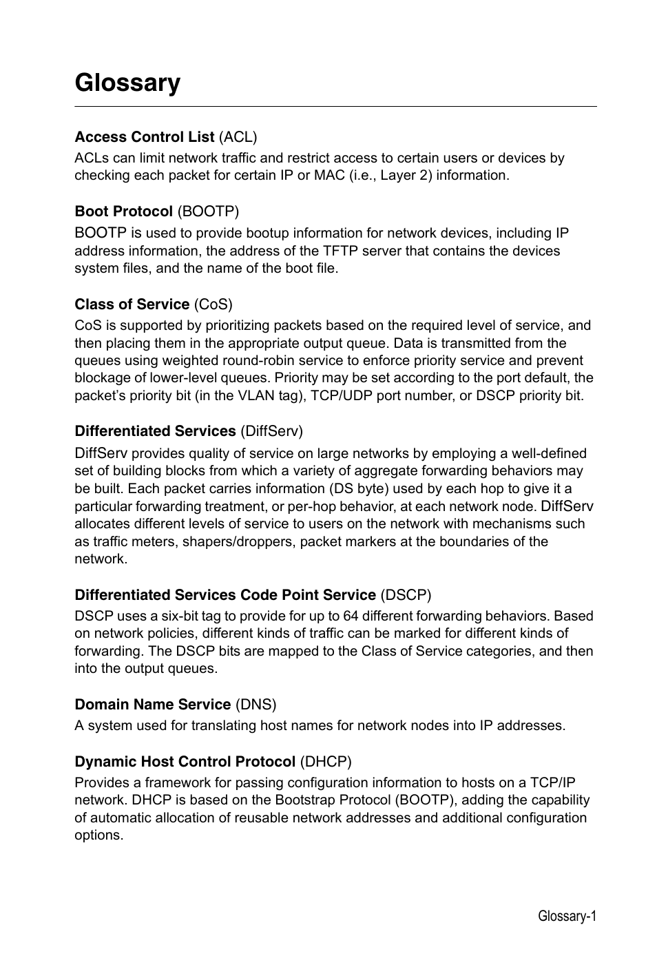 Glossary | LevelOne FGL-2870 User Manual | Page 783 / 800
