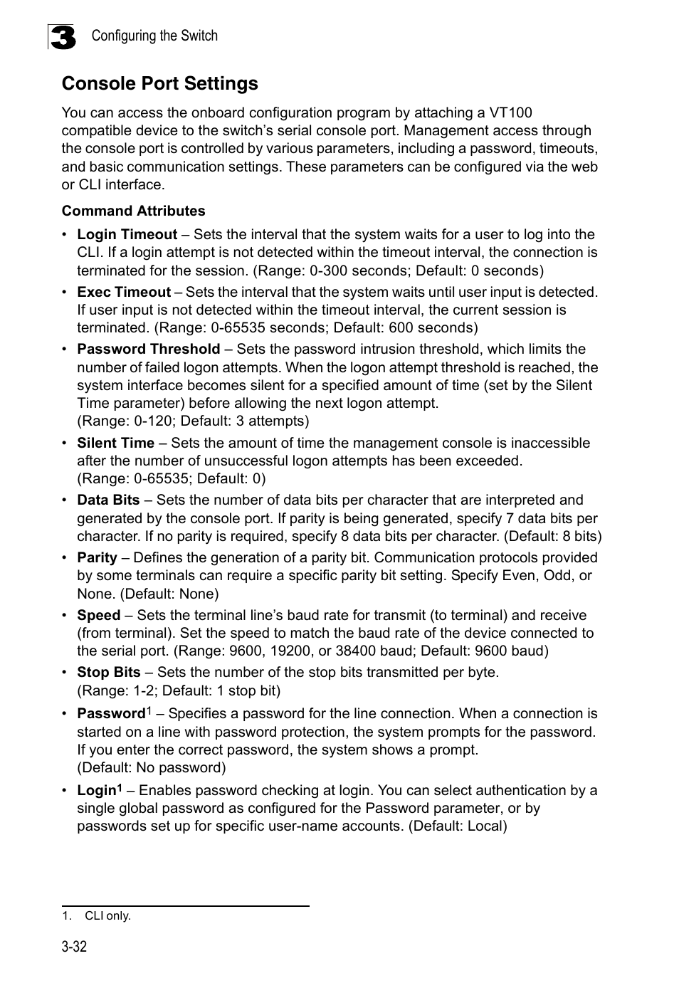 Console port settings | LevelOne FGL-2870 User Manual | Page 86 / 800