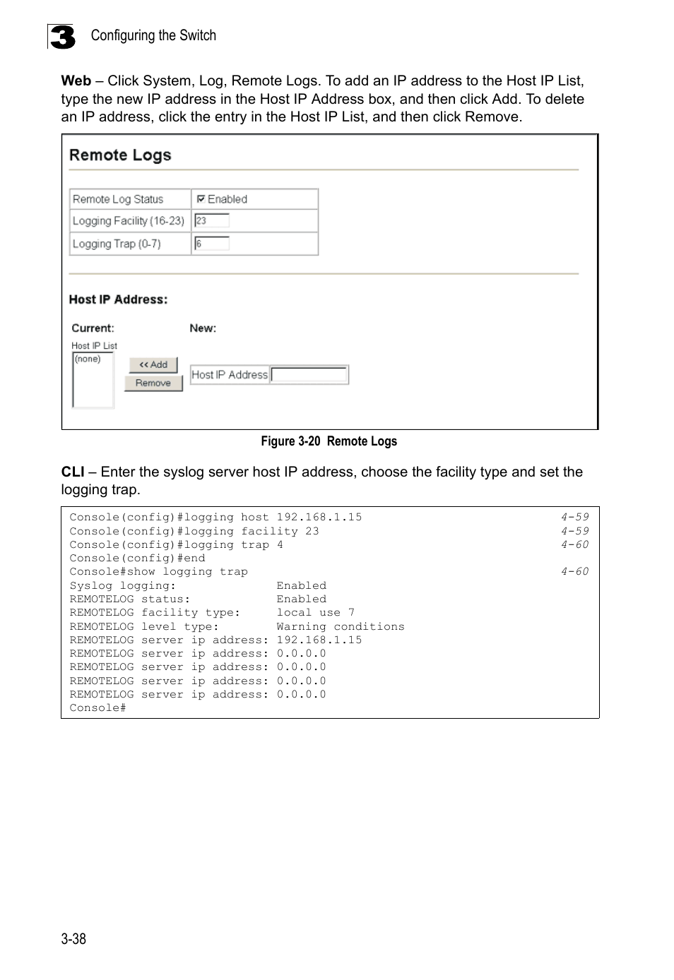 Figure 3-20, Remote logs | LevelOne FGL-2870 User Manual | Page 92 / 800
