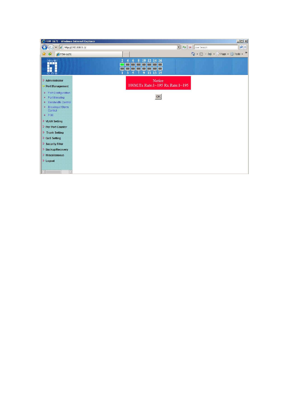 Broadcast storm control | LevelOne FSW-1671 User Manual | Page 24 / 46