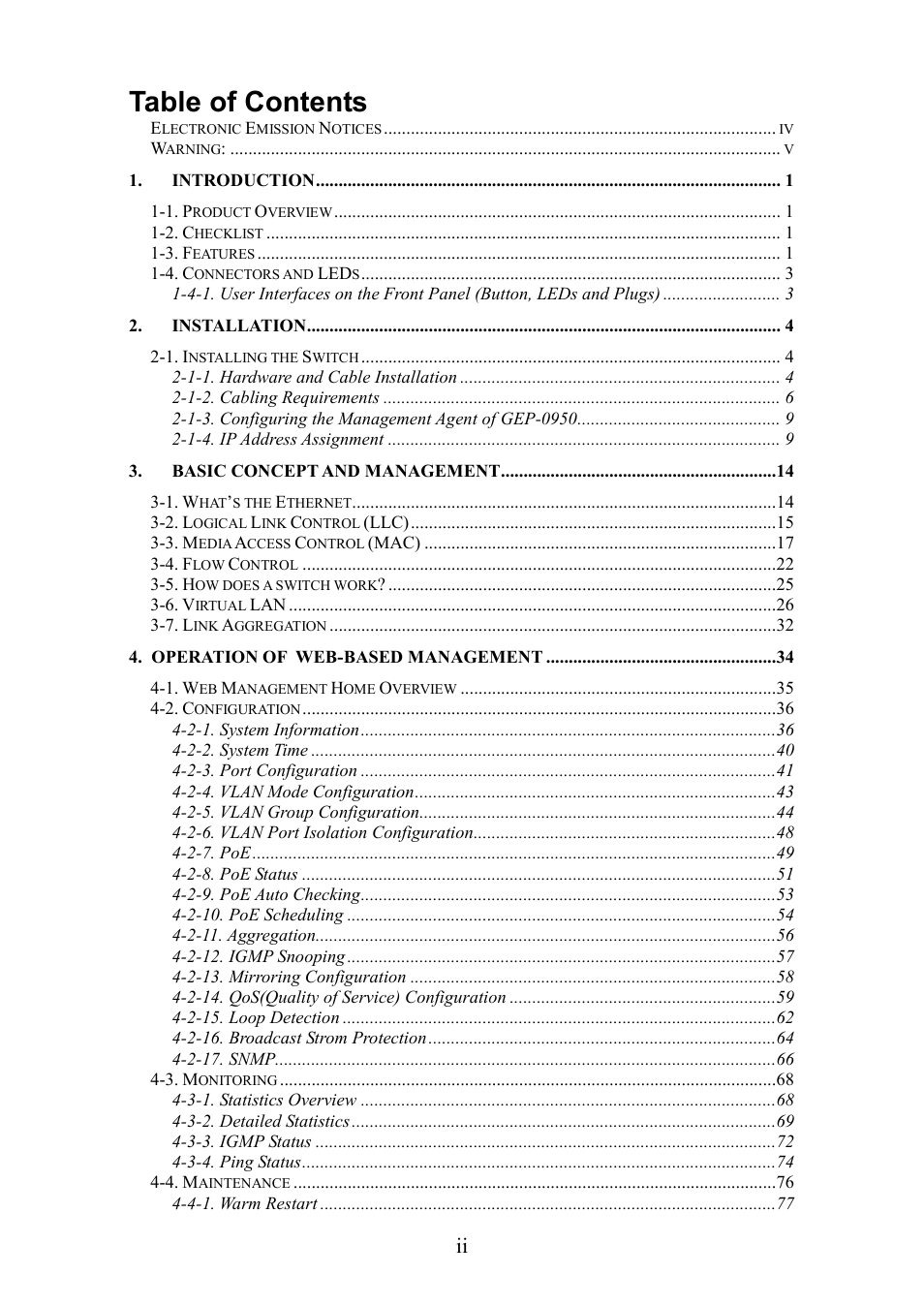 LevelOne GEP-0950 User Manual | Page 2 / 86