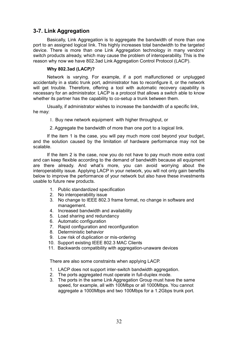 Ggregation, 7. link aggregation | LevelOne GEP-0950 User Manual | Page 38 / 86
